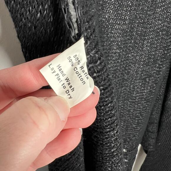 Skif Happy Circle Sweater‎ Womens One Size Black Raffia Cotton Open Knit Tunic - Picture 5 of 9